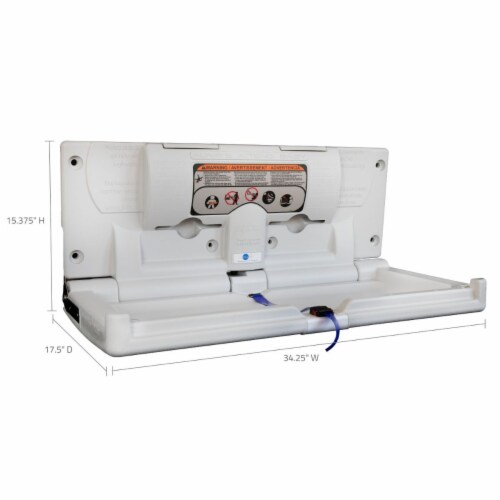 Karma Baby Wall Mounted Baby Changing Table Fold-Down Diaper Changing Station - White Perspective: top