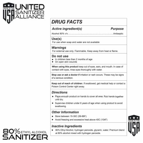 United Sanitizer Multipurpose Bulk Liquid Based Hand Sanitizer - 1 Gallon Perspective: top