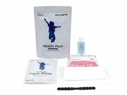 Health Pack All-in-One Personal Protection Kit (Case of 20 Kits) for Adults 12+ Years - White Perspective: top