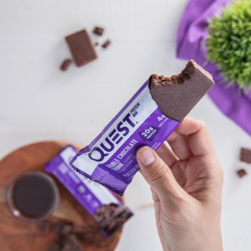 Quest Double Chocolate Chunk Protein Bar Perspective: top