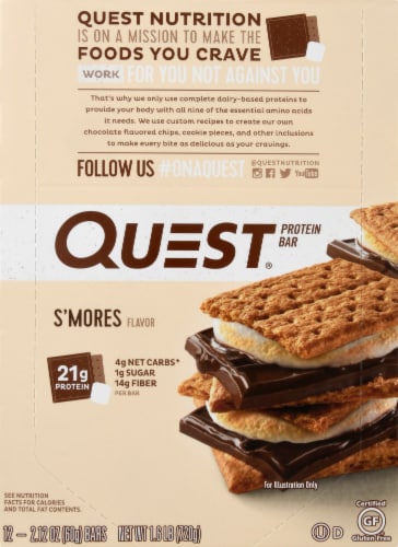 Quest S'mores Protein Bars 12 Count Perspective: top