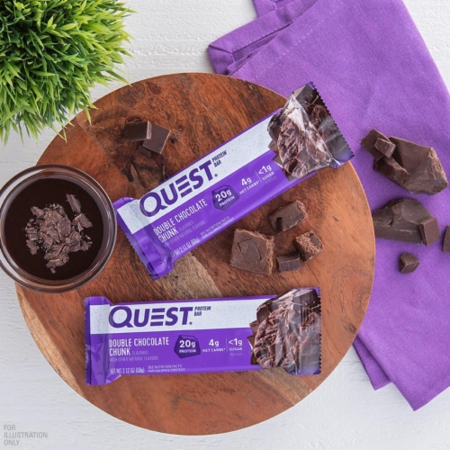 Quest Double Chocolate Chunk Protein Bar Perspective: top