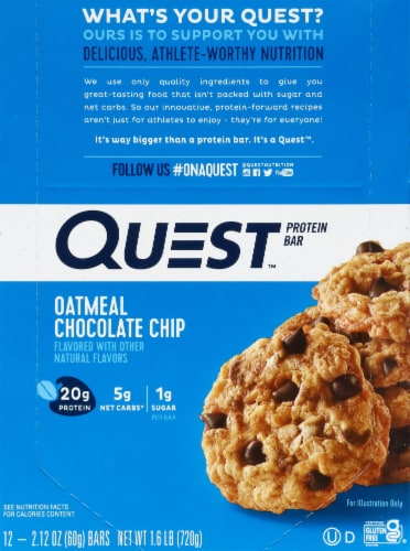 Quest® Oatmeal Chocolate Chip Protein Bars Perspective: top