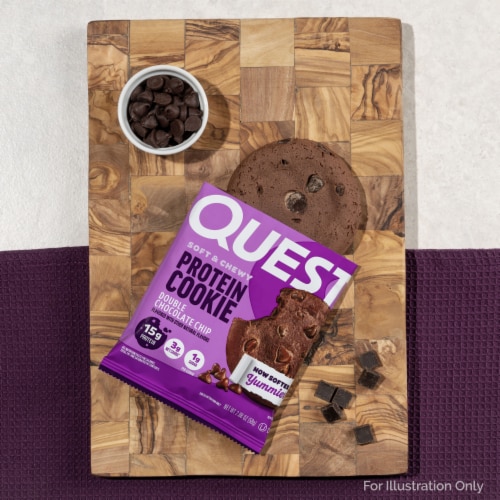 Quest Double Chocolate Chip Protein Cookie Perspective: top
