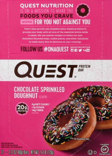 Quest® Chocolate Sprinkled Doughnut Protein Bars 12 Count Perspective: top