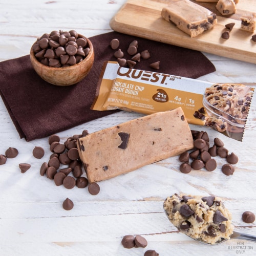 Quest Chocolate Chip Cookie Dough Protein Bars Perspective: top