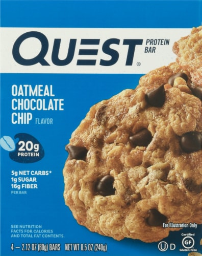 Quest Oatmeal Chocolate Chip Protein Bar Perspective: top
