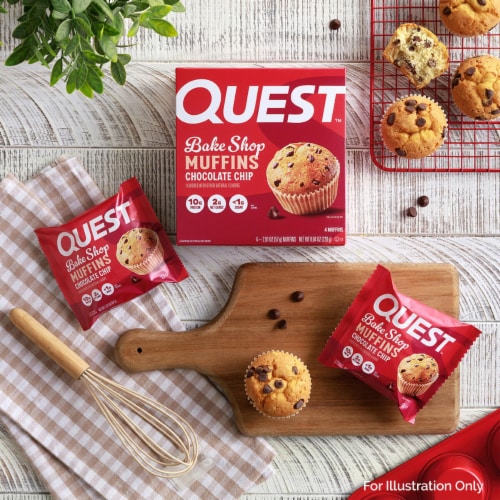 Quest Bake Shop Chocolate Chip Protein Muffins Perspective: top