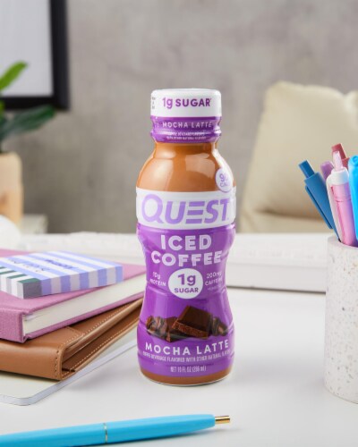 Quest Mocha Latte Iced Coffee 4 - 10 fl oz Bottles Perspective: top
