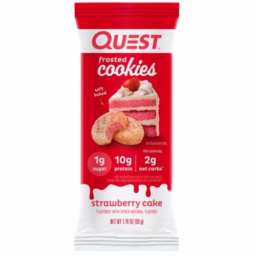 Quest™ Frosted Cookie Strawberry Cake Twin Pack Perspective: top