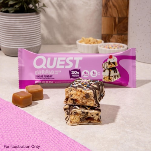 Quest Overload Sundae Funday Protein Bar Perspective: top