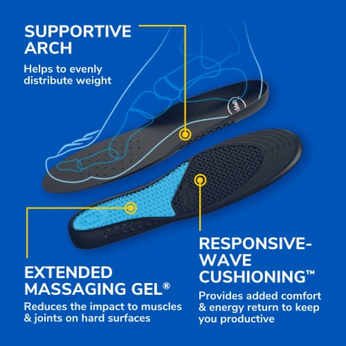 Dr. Scholl s Men s Work Massaging Gel Advanced Insoles 8 14 QFC