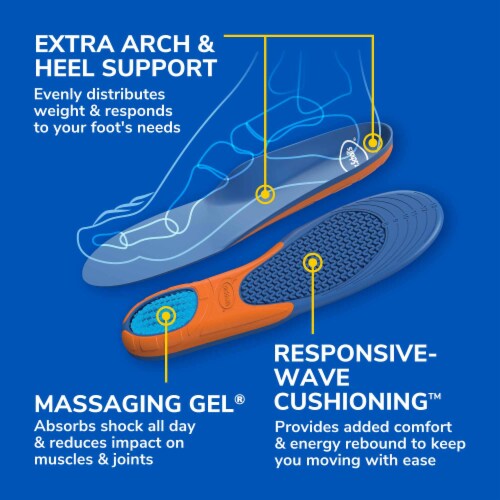 Dr. Scholl's® Men's Extra Support Massaging Gel Advanced Insoles Perspective: top