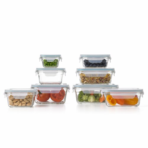Glasslock Tempered Glass Food Storage Containers with Locking Lids, 16