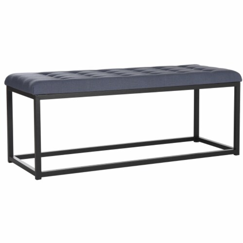 SAFAVIEH Reynolds Bench Navy / Black Perspective: top