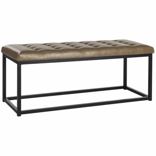SAFAVIEH Reynolds Bench Tan / Black Perspective: top