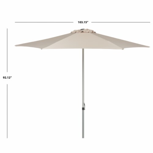 SAFAVIEH Outdoor Collection Hurst 9-Foot Easy Glide Market Umbrella Beige Perspective: top