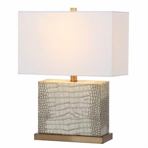 SAFAVIEH Delia Table Lamp | Creme | Perspective: top