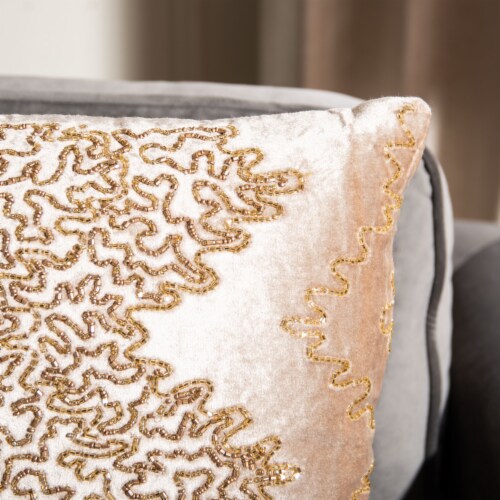 Safavieh Gold Sparkle Pillow - Gold Perspective: top