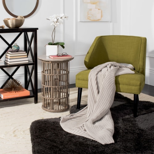 Bella Gigi Knit Throw Blanket - Beige Perspective: top