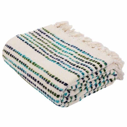 Safavieh Landra Throw Blanket - Blue Perspective: top