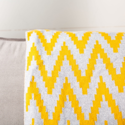 Safavieh Kail Throw Blanket - Yellow Perspective: top