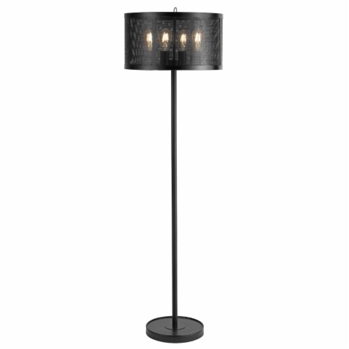 SAFAVIEH Vela Floor Lamp | Black | Perspective: top