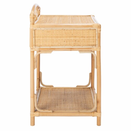 SAFAVIEH Bea 1-Drawer 1 Shelf Nightstand Natural Perspective: top