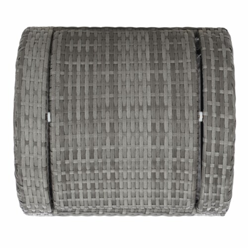 SAFAVIEH Outdoor Collection Serapis Trash Bin Grey Perspective: top