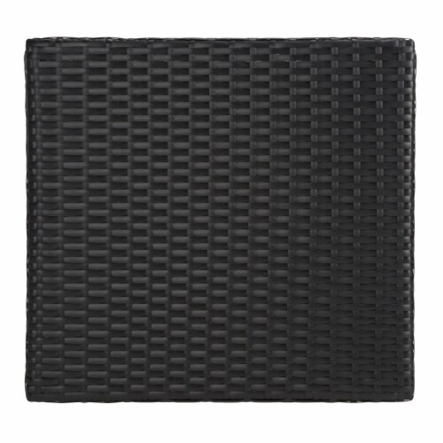 SAFAVIEH Outdoor Collection Mazeli Trash Bin Black Perspective: top