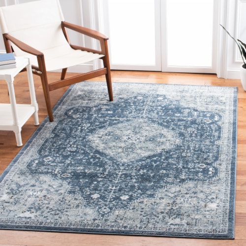 Safavieh Martha Stewart Prarie Oregon Classic Medallion Rug - Navy/Ivory Perspective: top