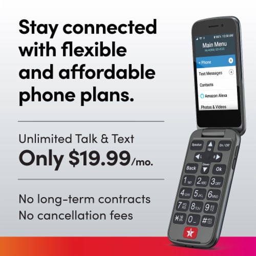GreatCall Lively Flip Cell Phone - Red Perspective: top
