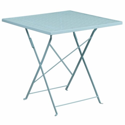 Flash Furniture 28 Square Steel Folding Flower Print Patio Dining