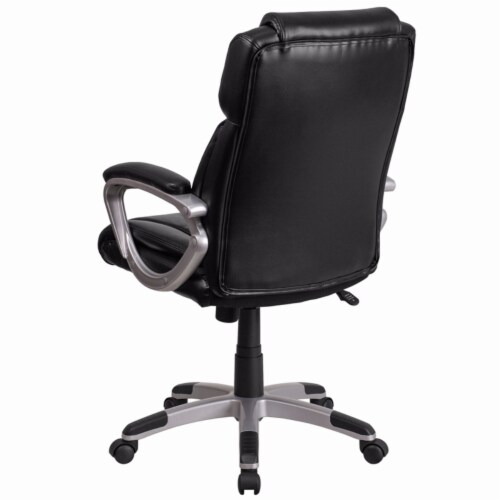 Flash Furniture Faux Leather Mid-Back Executive Office Chair Black GO2236MBK Perspective: top