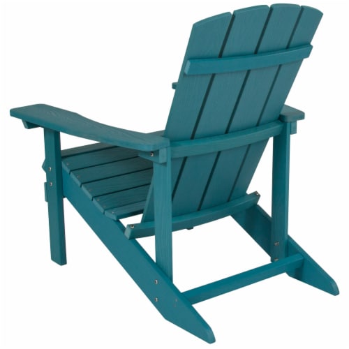 Flash Furniture Charlestown All-Weather Poly Resin Wood Adirondack Chair in Sea Foam Perspective: top
