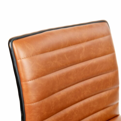 Flash Furniture Low Back Armless Ribbed Swivel Task Chair Brown DS512BBRBK Perspective: top