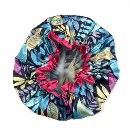 Wrapables Trendy Satin Shower Cap, Twilight Leaves Perspective: top