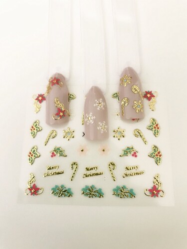 Wrapables 1200+ Festive Holiday Nail Stickers Christmas Nail Art Stickers (50 sheets) Perspective: top