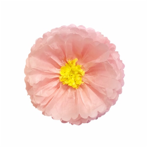 Wrapables Set of 3 Tissue Flower Pom Poms Party Decorations, Peach, Light Pink, Lilac Perspective: top