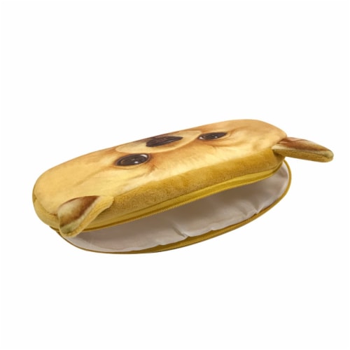 Wrapables Dog Face Zippered Pencil Case (Set of 2), Chihuahua & Bulldog Perspective: top