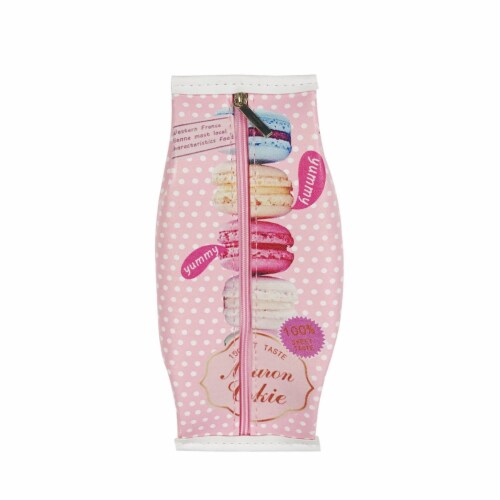 Wrapables Trendy Food Pencil Case and Stationery Pouches (Set of 3), Pink Perspective: top