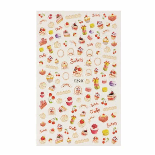 Wrapables 3 Sheets Lemon Fruit Cupcakes & Macaroons Nail Art Nail Stickers Perspective: top