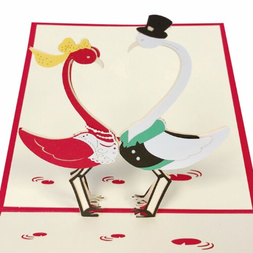 Wrapables 3D Pop-Up Greeting Cards (Set of 4), Wedding Perspective: top