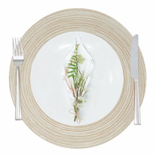 Wrapables 15 Woven Round Placemats (Set of 6), Beige, 6 Pieces - Fry’s ...