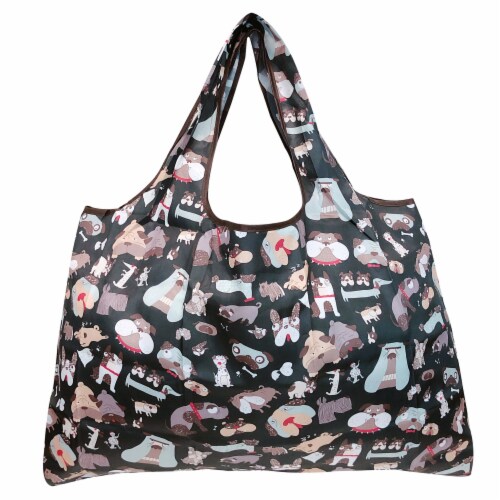 Wrapables Large Nylon Reusable Shopping Bags (Set of 3), Chilling Animals Perspective: top