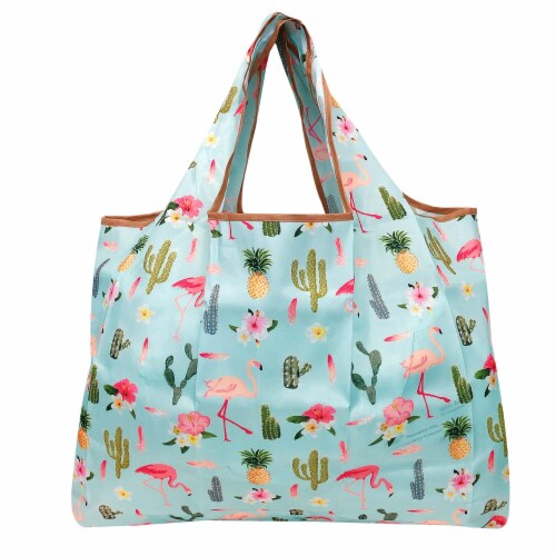 Wrapables Large Nylon Reusable Shopping Bags (Set of 3), Destination Places Perspective: top