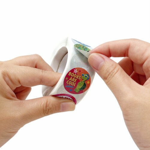 Wrapables 1 Inch Reward, Birthday, Thank You Stickers (1000pcs), Inspirational Animals Perspective: top
