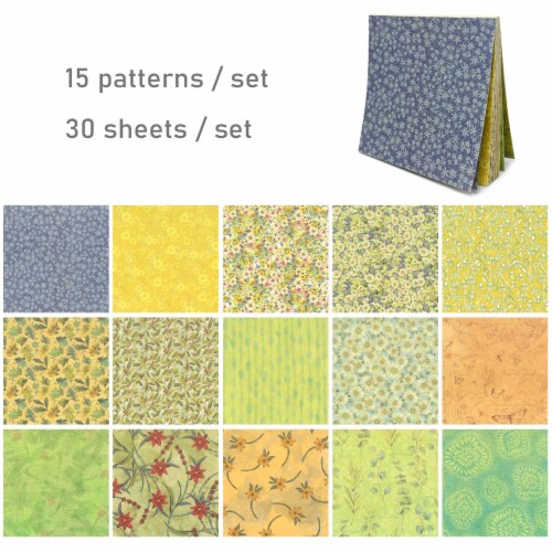 Wrapables Scrapbook Paper for Journals, Scrapbooking, Stationery, Butterflies + Floral Decor Perspective: top