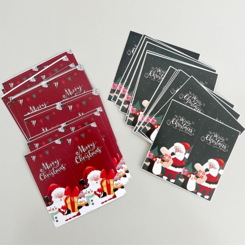 Wrapables 4  x 2  Rectangular Christmas Holiday Seals for Packages, Gift Boxes & Bags 100pcs Perspective: top