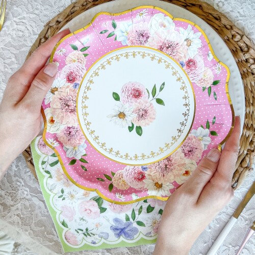 Kate Aspen Tea Time Party 9 Premium Paper Plates Assorted Set of 32 28619NA 9 Inch Foods Co